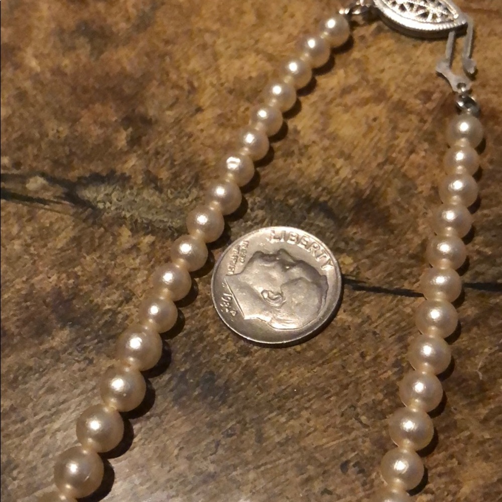 VINTAGE 1950’s RETRO CULTURED PEARL CHOKER - Picture 13 of 14